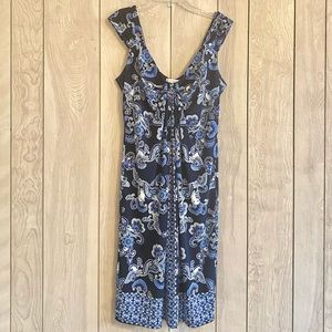 New York & Company Blue Paisley Dress